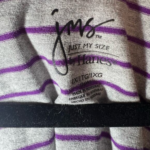 Women's Plus Size Purple and Gray Long Sleeve Floral Print V-Neck Size 1X - Picture 4 of 5